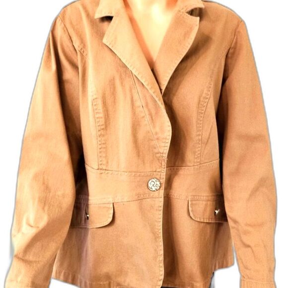 Venezia Women's Tan Blazer Jacket - Picture 1 of 11